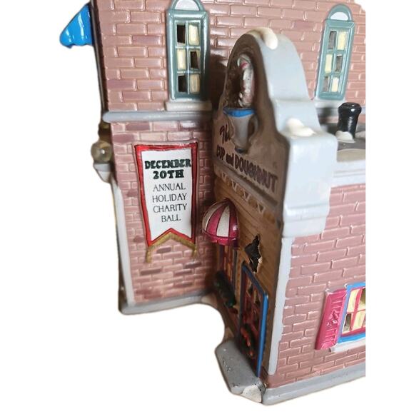 Vtg 1991 Dept 56 Snow Village Police Dept. Cup & Doughnut Shop No Light & Cord - Picture 7 of 7